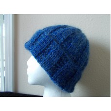 Hand knitted elegant and warm mohair beanie/hat   blue  eb-53212322
